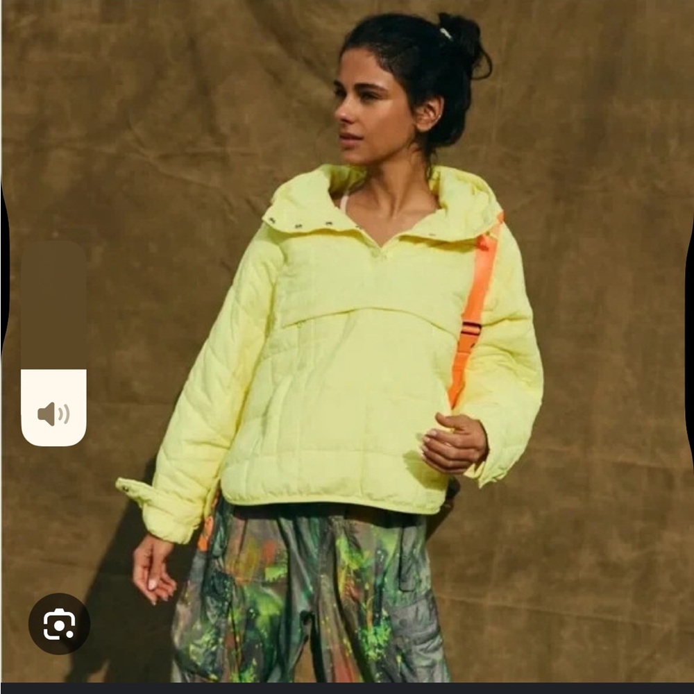 Free People Pippa Yellow Puffer Jacket Oversized Hooded
